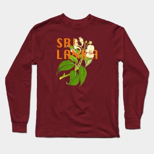 Sri Lanka Botanical Illustration Long Sleeve T-Shirt